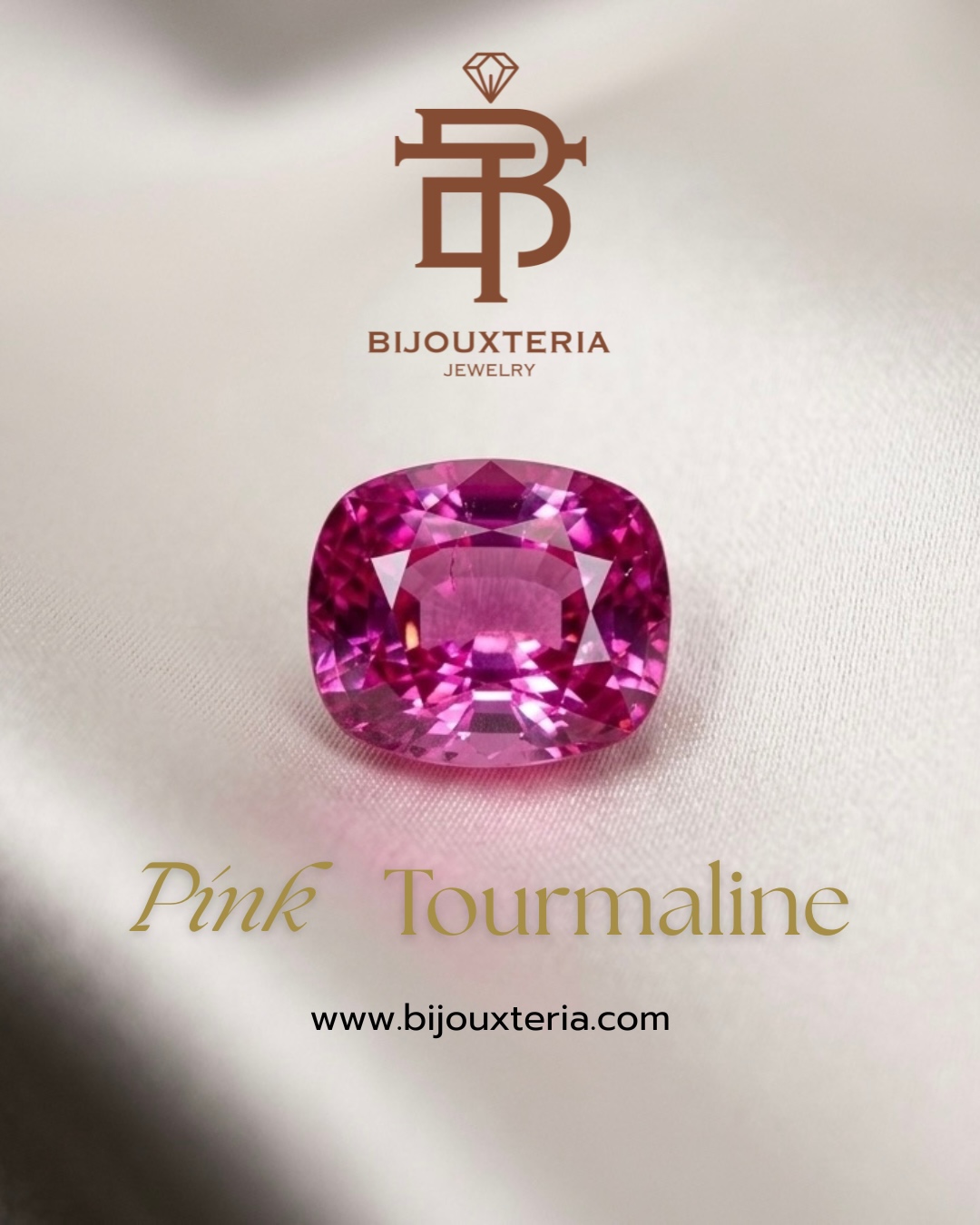 Investment-Grade 7.46-Carat Certified Natural Pink Tourmaline / Rubellite - Vivid Purplish-Pink Cushion Cut from Nigeria (GFCO Swiss Certified)
