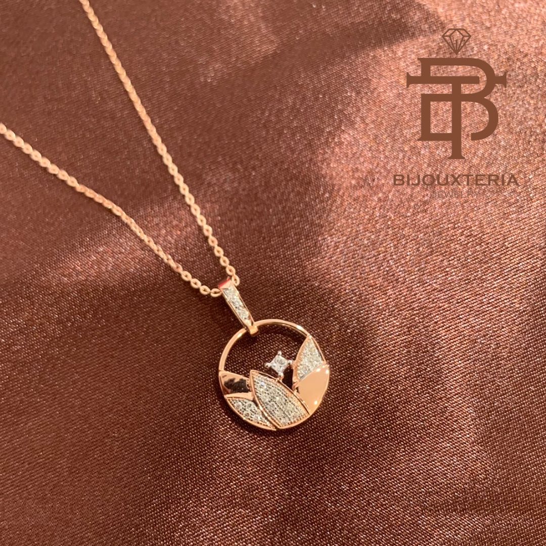 Pink Gold / Rose Gold Diamond Pendant - Customizable