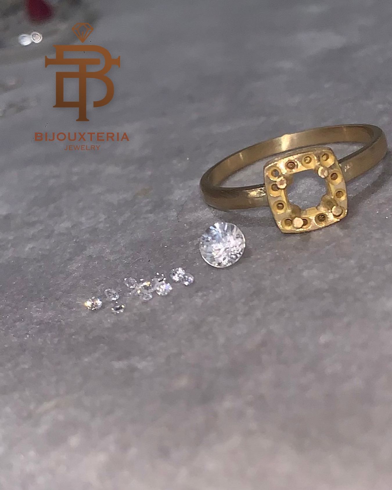 Two-Tone Cushion Halo Solitaire Ring