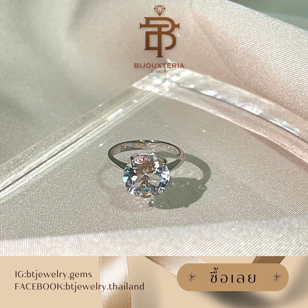 Minimalist Large Round Diamond/White Topaz Solitaire Band