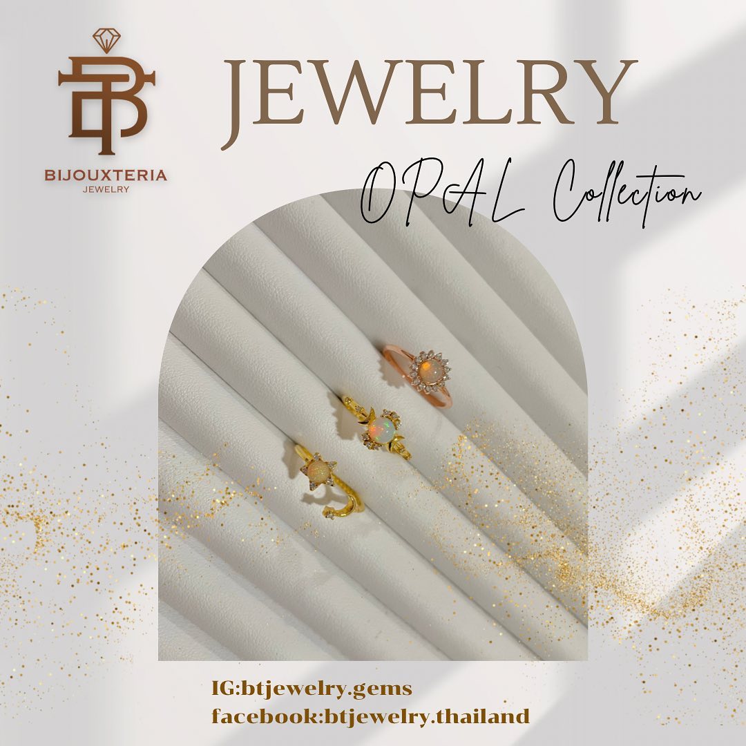 Natural Opal Modern Crown & Halo Rings