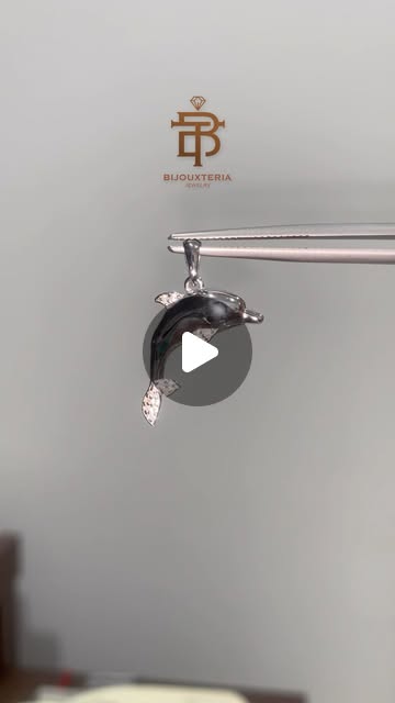 Minimalist Pave Diamond Dolphin Charm