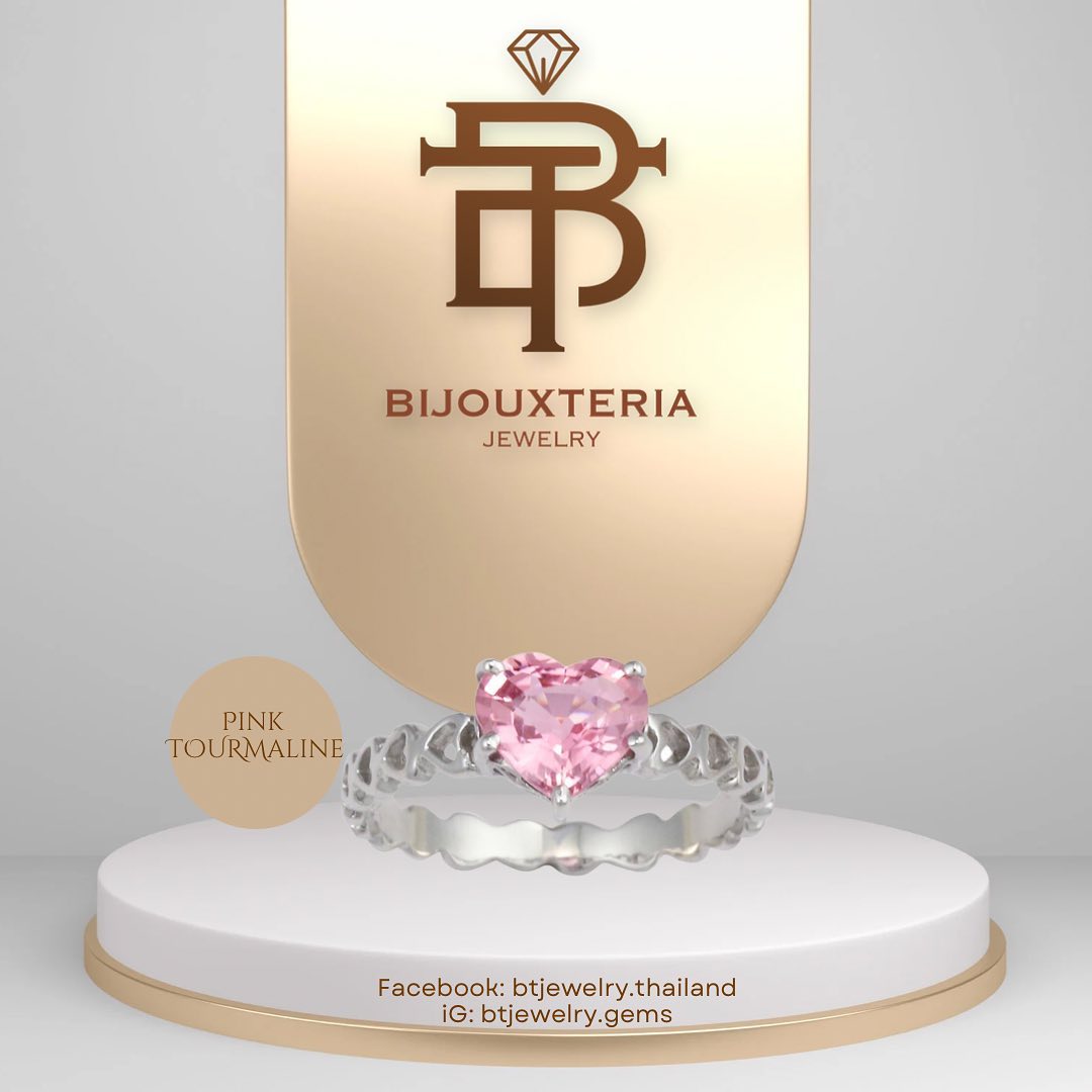 Heart-Shaped & Filigree Design Ring Bezel-Set Warm Tone Band Ring
