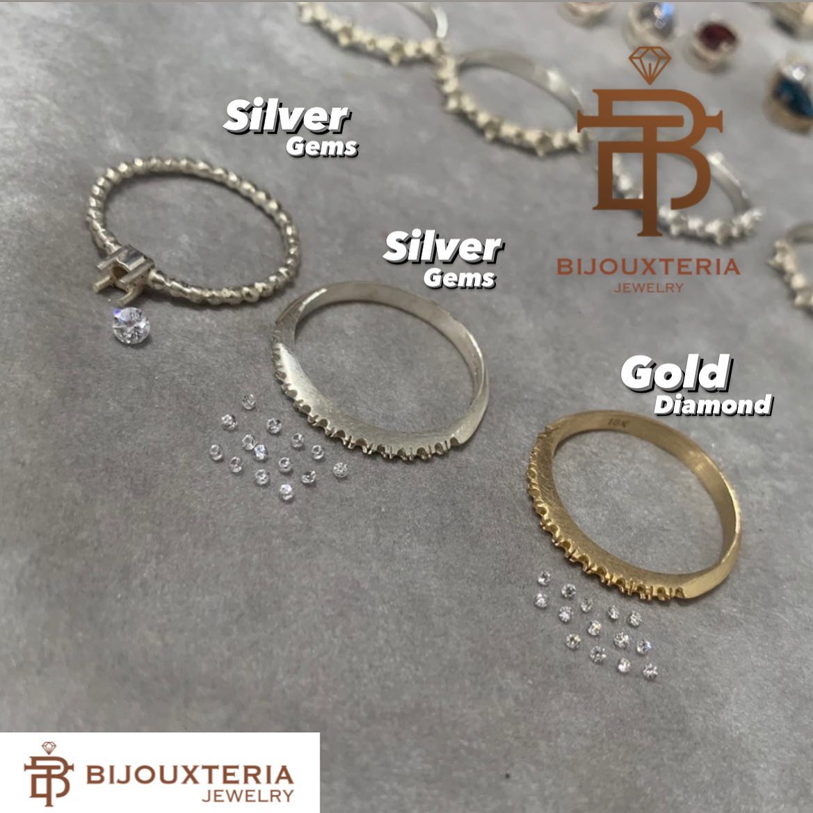 Custom Gemstone and Diamond Rings
