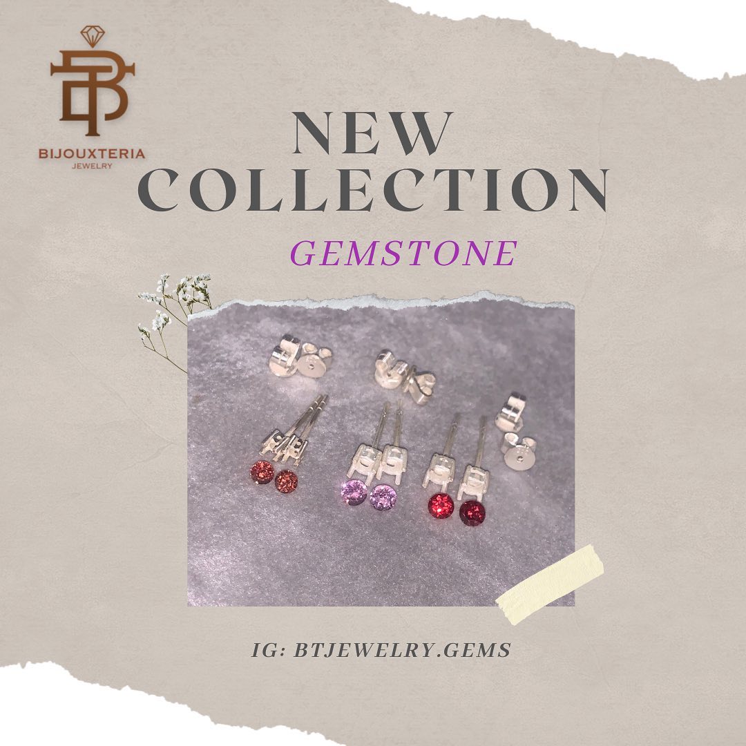 Minimalist Round Gemstone Stud Earrings