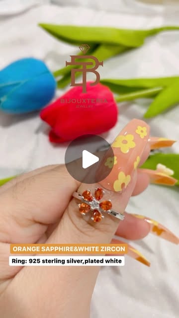 Multi-Color Gemstone Flower Blossom Ring Collection