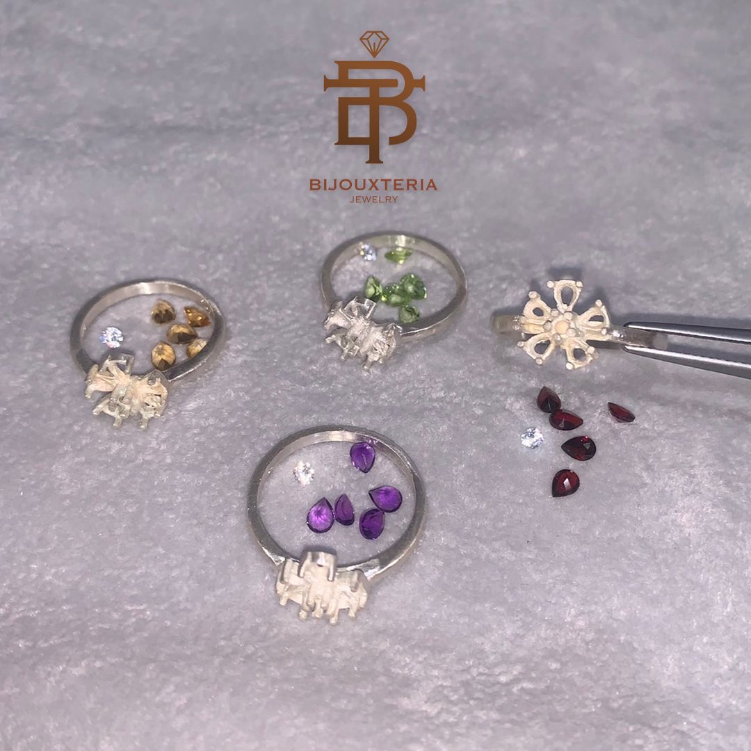 Flower Ring — gemstones chosen to match your birth-day colour. Beyond looking beautiful on your finger, it's also believed to boost your fortune in various areas 💗 BTjewelry.thailand