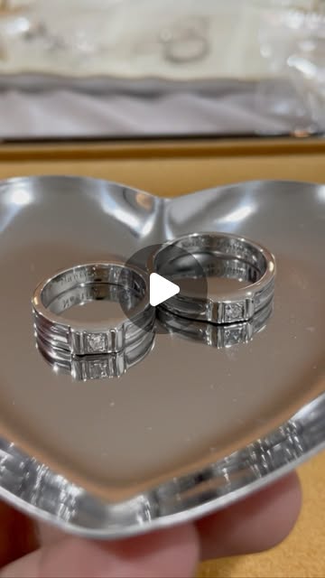 Natural White Zircon Minimalist Couple Wedding Band Set