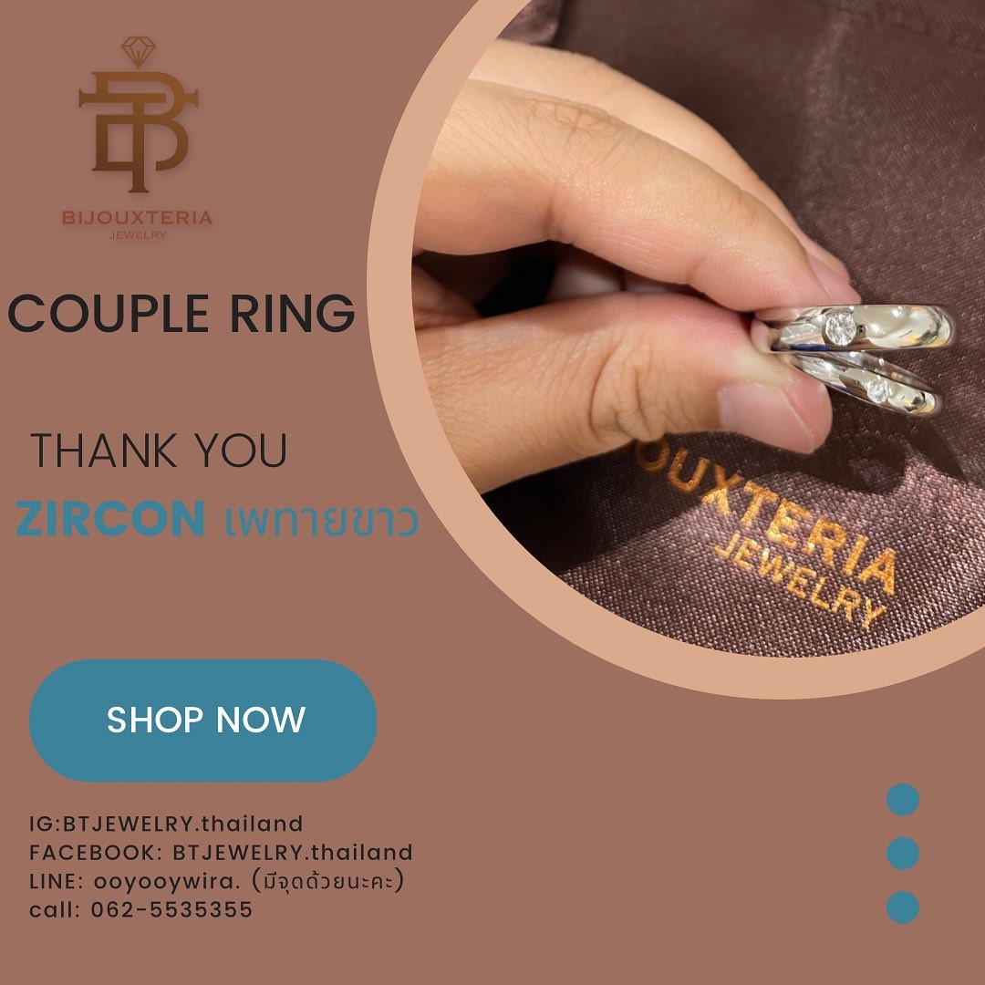 Polished Silver-Tone Couple Rings with Single Inset Diamond Accent