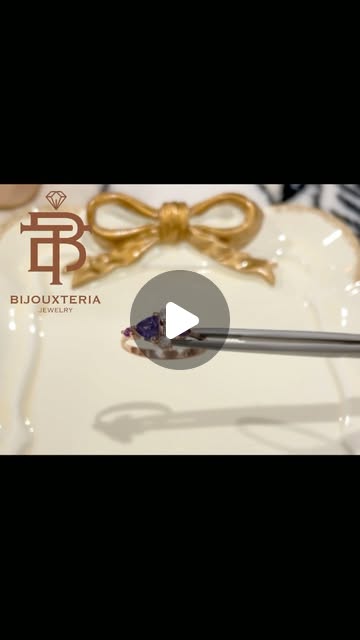 Natural Trillion Cut Amethyst Cluster Ring - Asymmetrical Half-Halo Gemstone Band in Rose Gold
