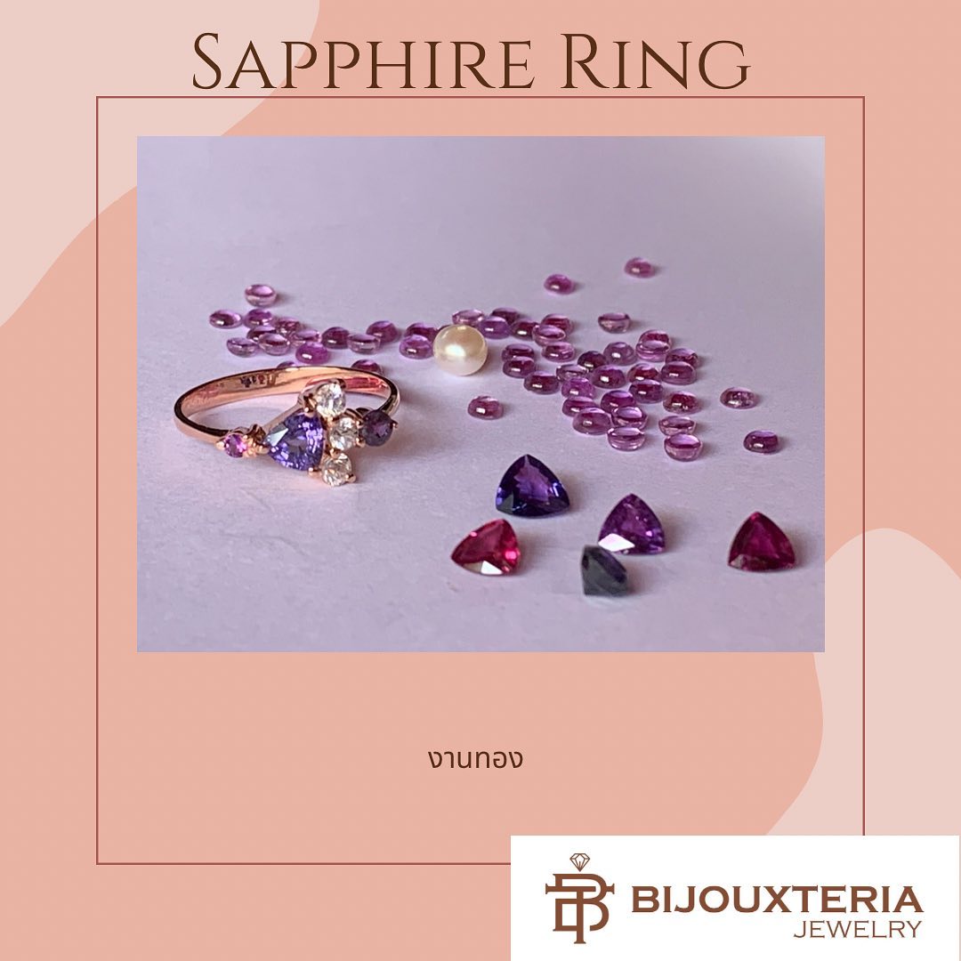 Natural Trillion Cut Amethyst Cluster Ring - Asymmetrical Half-Halo Gemstone Band in Rose Gold