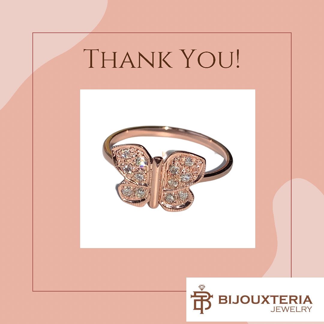 White Zircon Pave Butterfly Ring